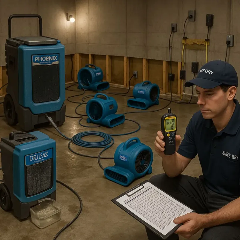 Structural Drying and Dehumidification process in Avon, NY